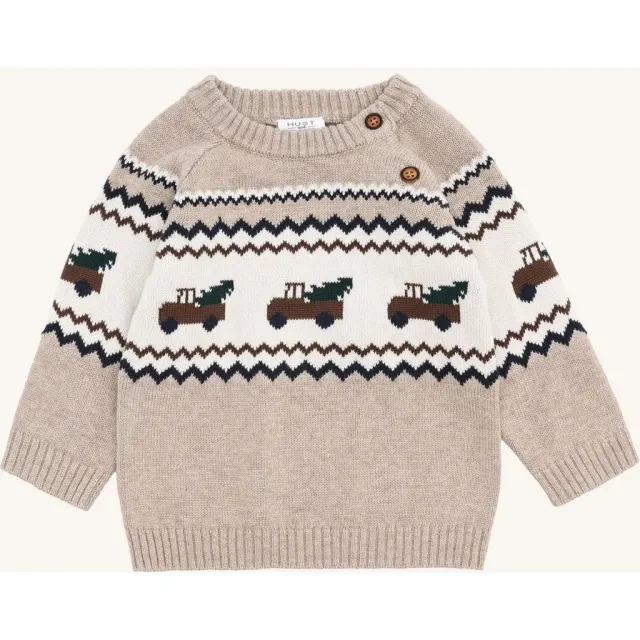 Hust & Claire Perry Truck pullover Beige Melange økologisk