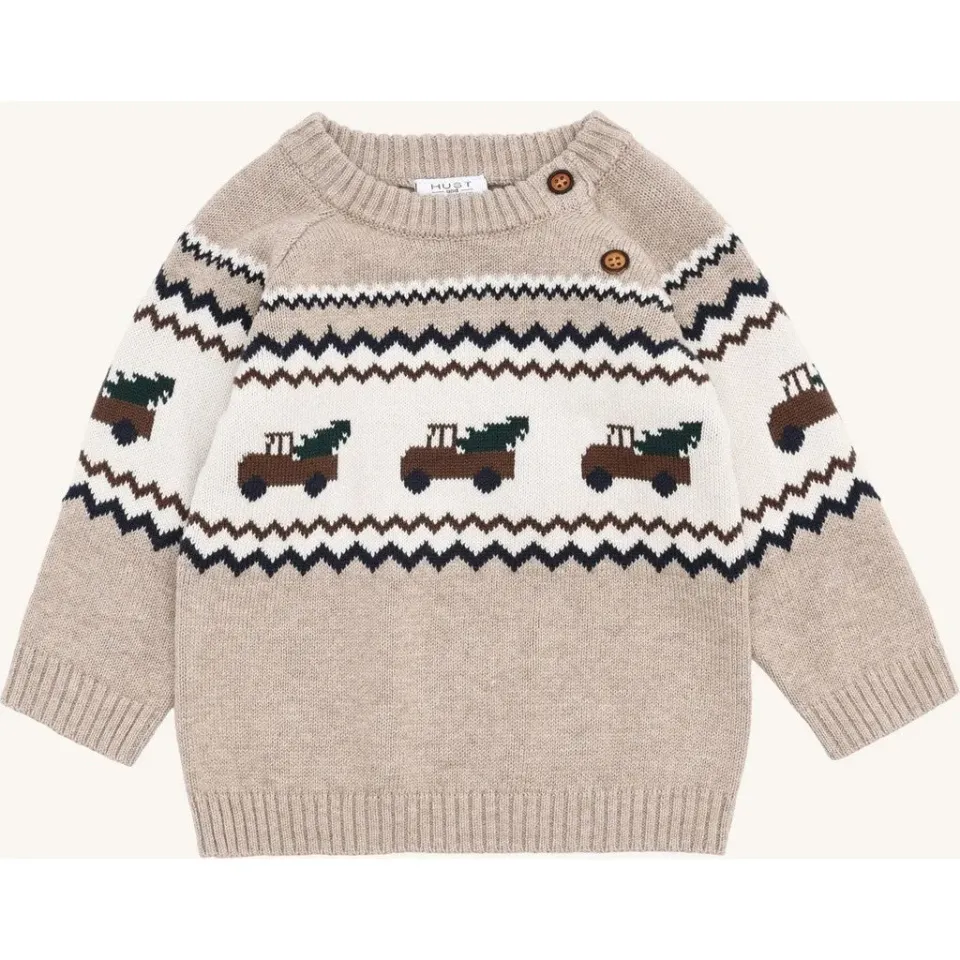 Hust & Claire Perry Truck pullover Beige Melange økologisk