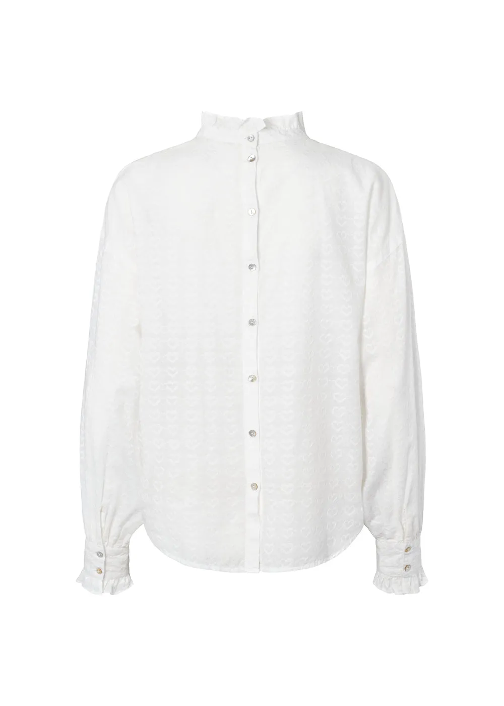 MarMar Tanika W bluse White hjertebroderi