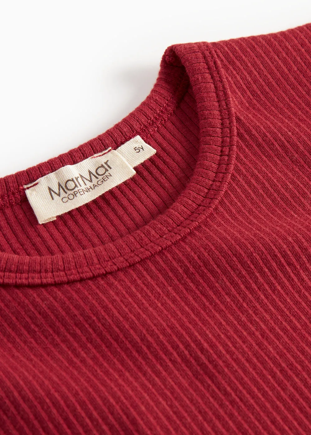 MarMar Plain Tee LS T-shirt Hibiscus Red rib