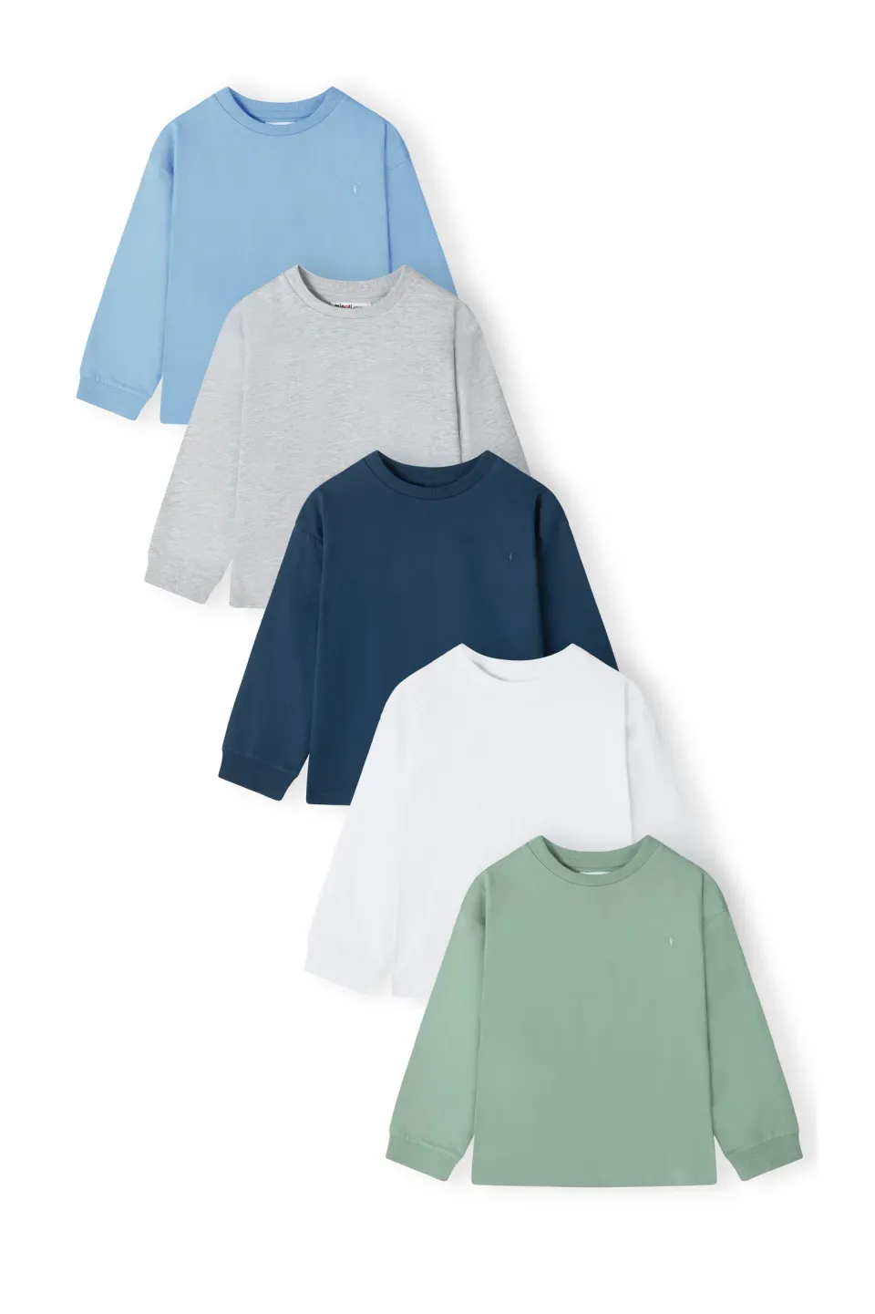 Minoti langærmet t-shirts 5-pak til drenge