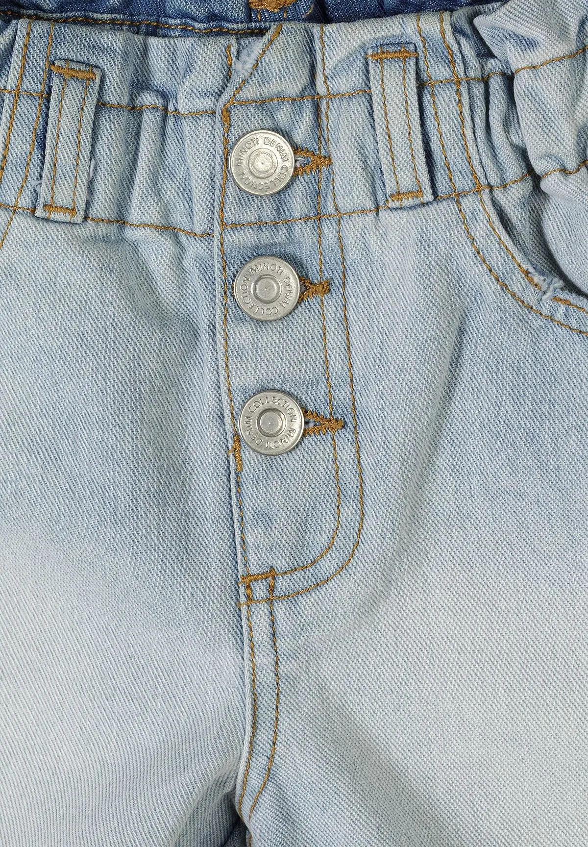 Minoti 44941 jeansshorts 2-pak blå/hvid denim