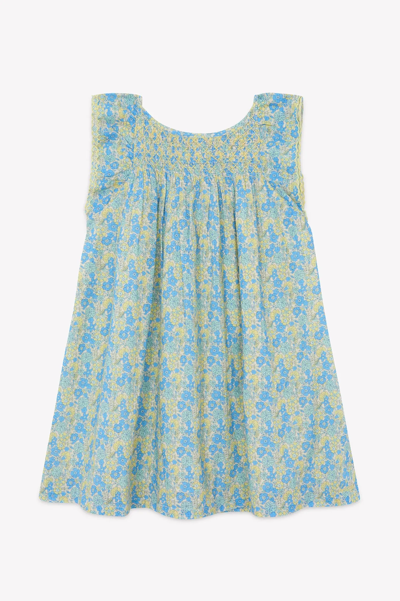 Bonton Léna kjole blå blomstret pige