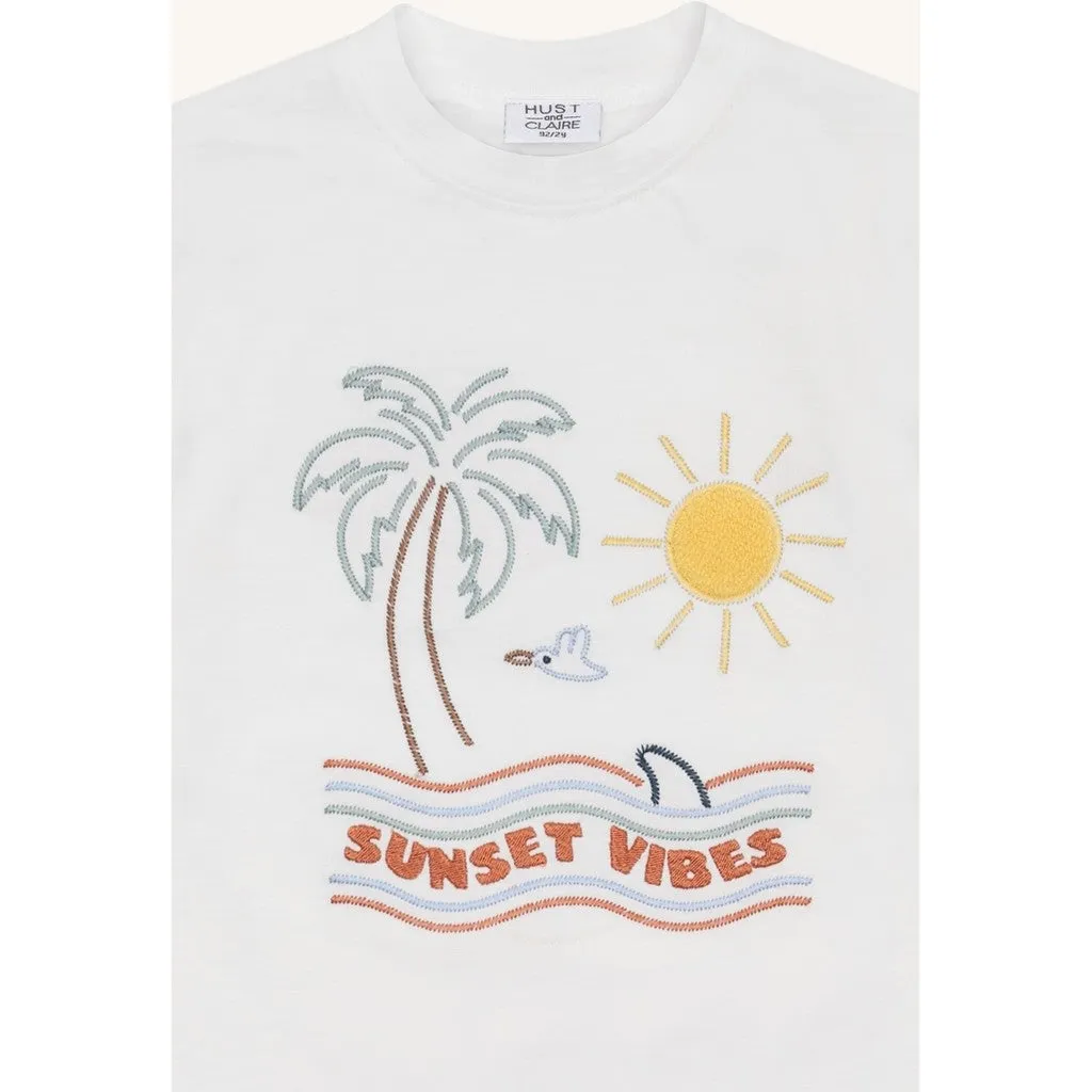 Hust & Claire Arthur Sunset t-shirt Ivory økologisk
