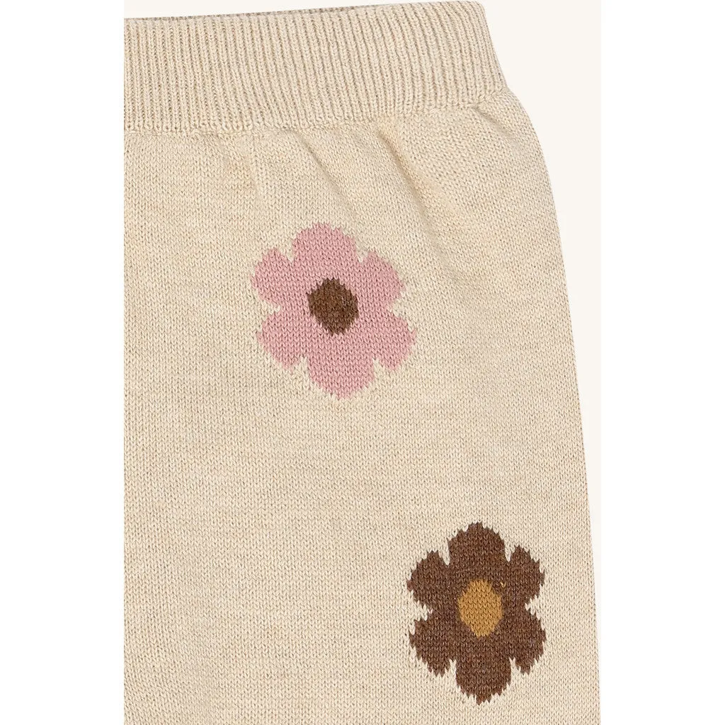 Hust & Claire Lisa Flower cardigan Old Beige Melange