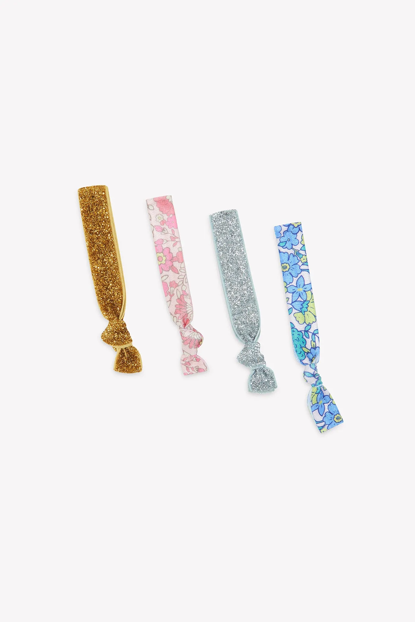 Bonton Fleurs Paillettes hårelastikker 4-pak