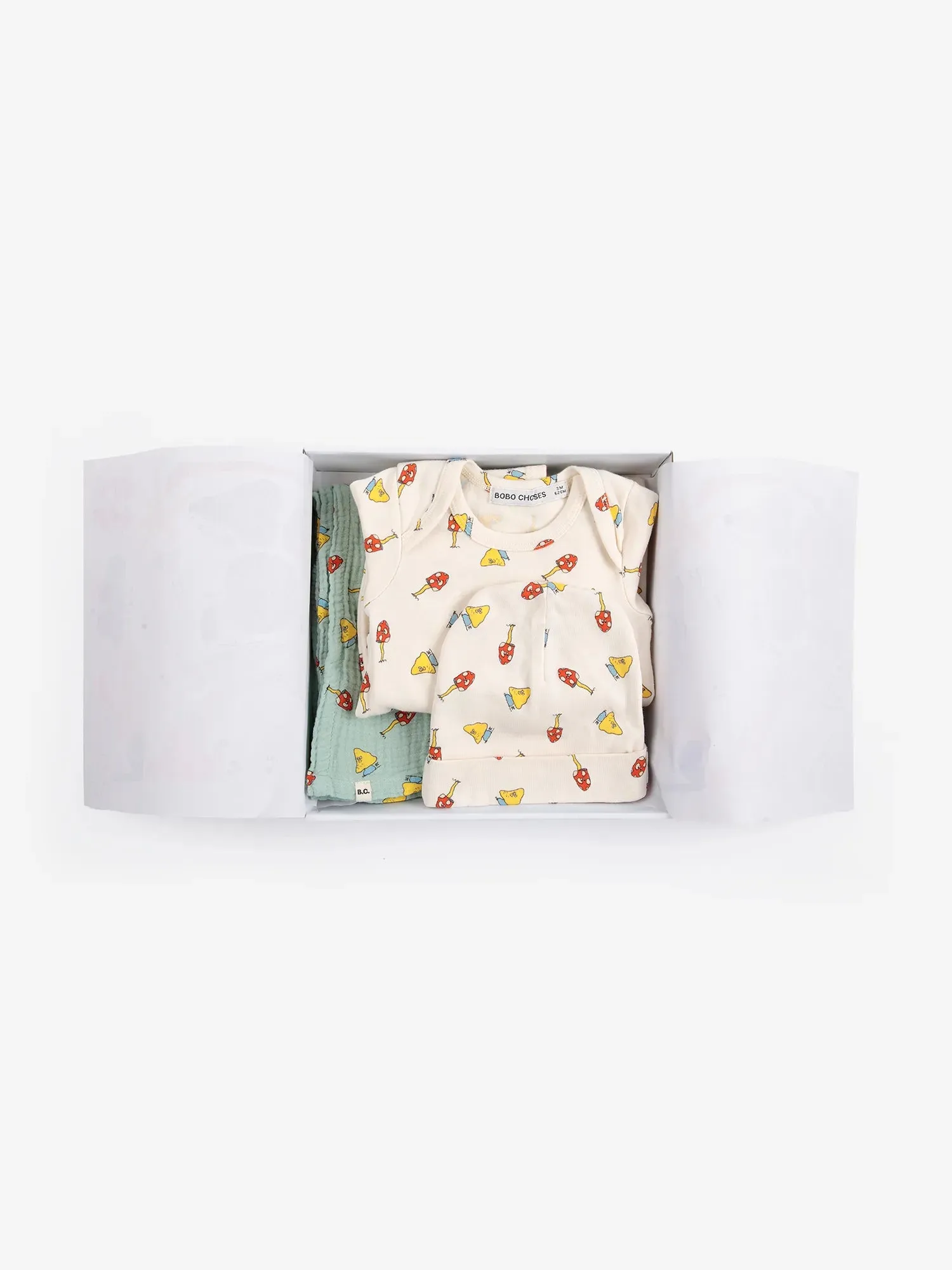 Bobo Choses Mush Monster gavesæt offwhite 1M-12M økologisk
