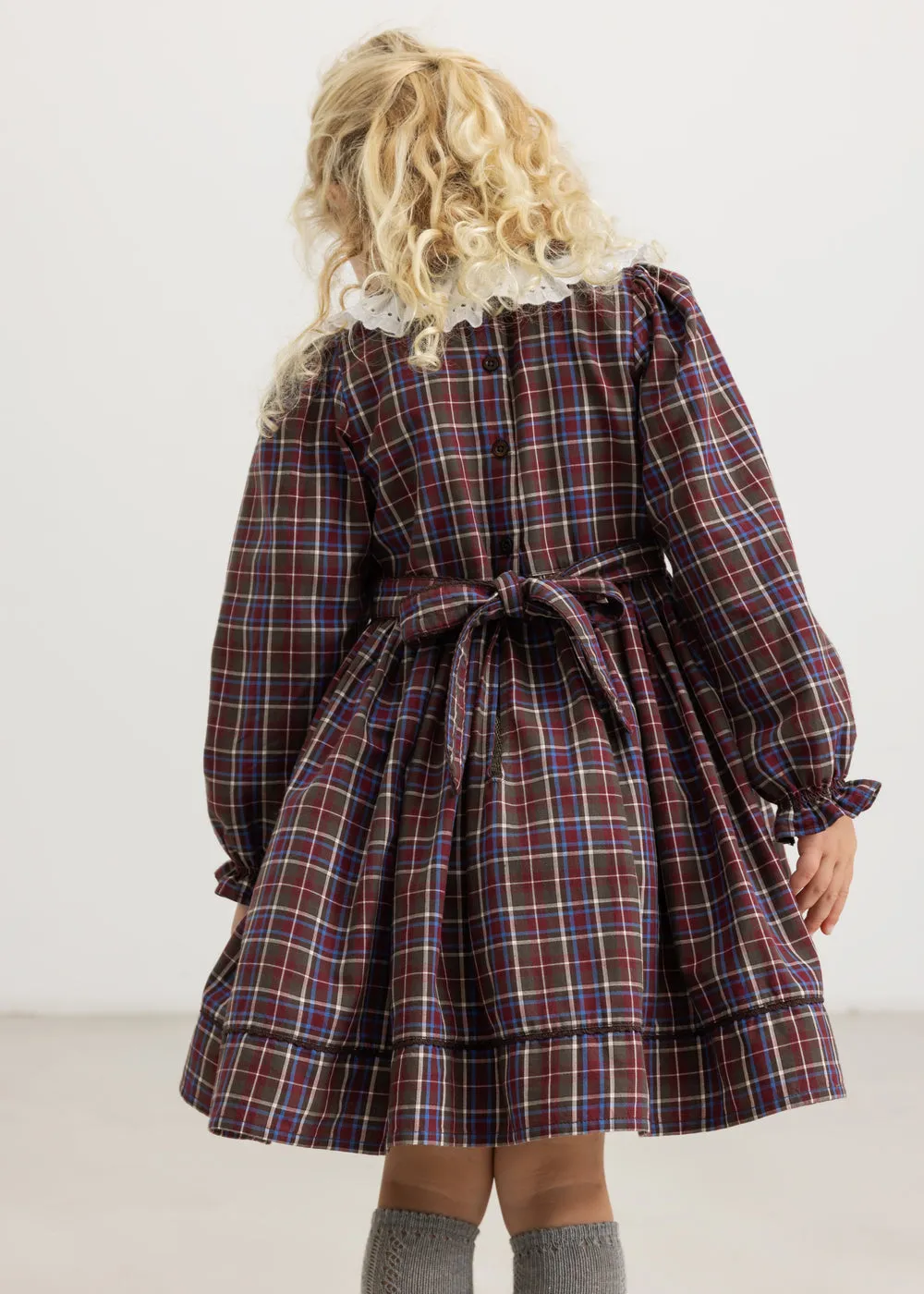 MarMar Darcel LS kjole chocolate check ternet