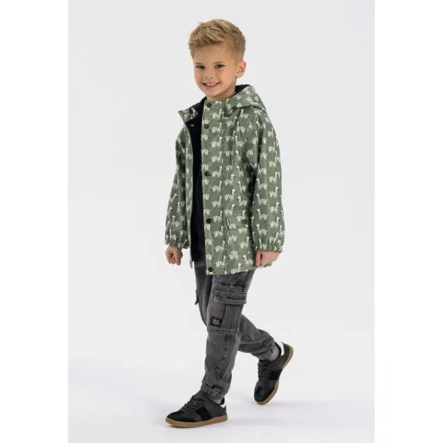 Minoti 43044 regnjakke khaki zebra-print