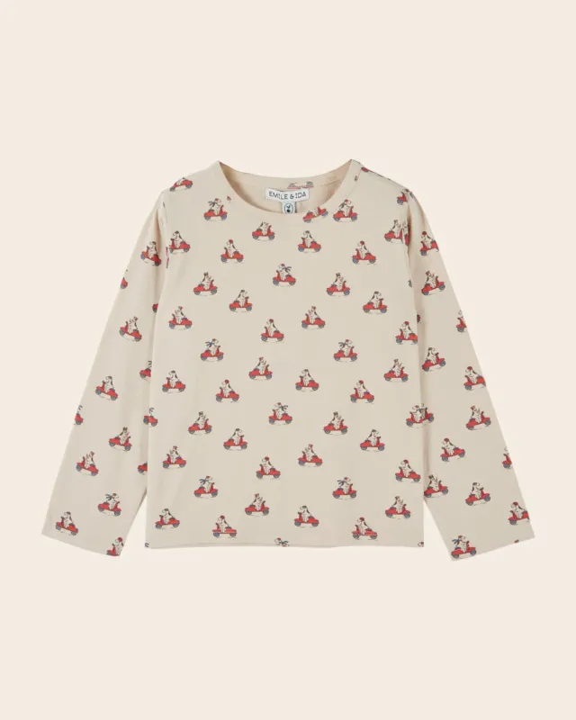 Emile et Ida Petit Dog langærmet t-shirt beige
