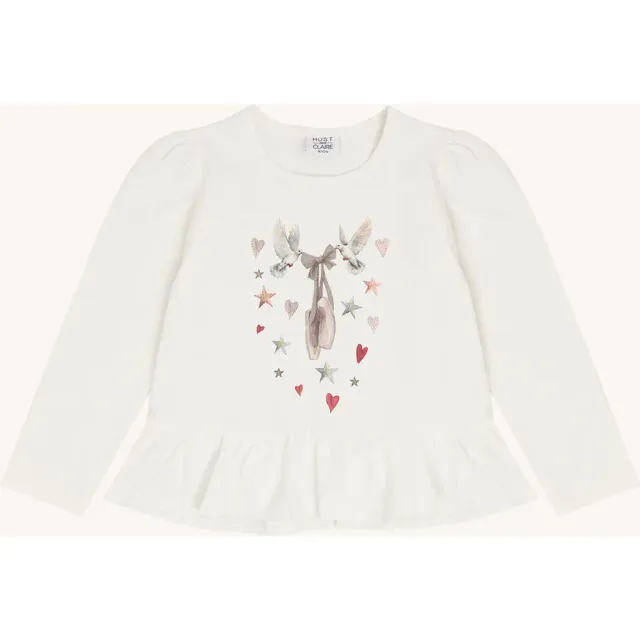 Hust & Claire HCAlma Dove bluse Ivory bomuld