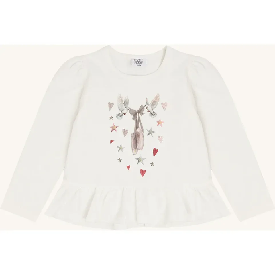 Hust & Claire HCAlma Dove bluse Ivory bomuld