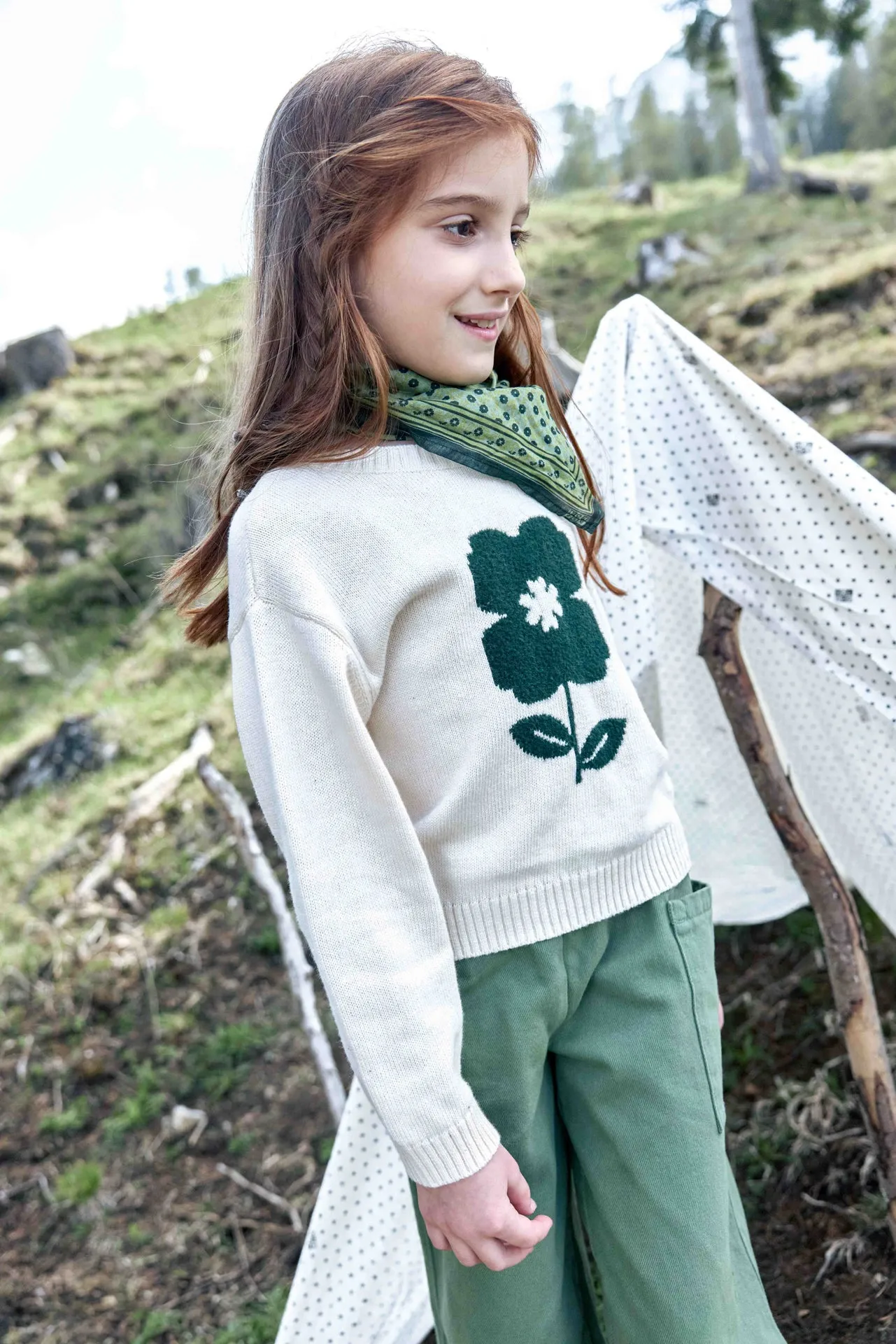 Bonton Misty Flower striktrøje mouton 4A blomst