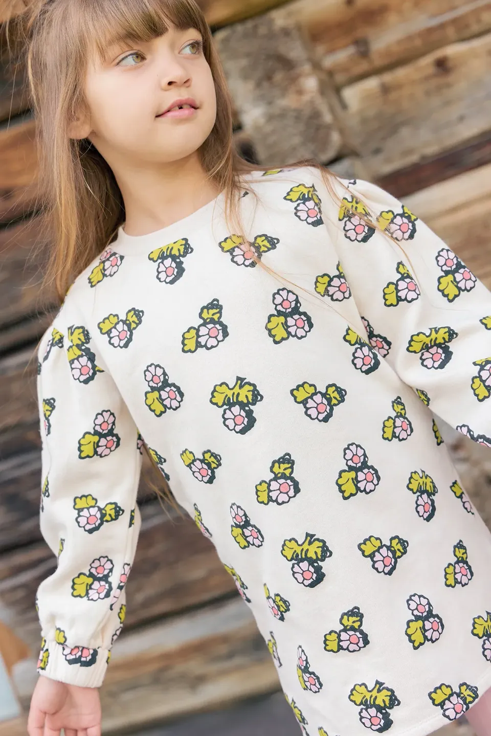Bonton Marine Fleur Faroe sweat kjole ecru