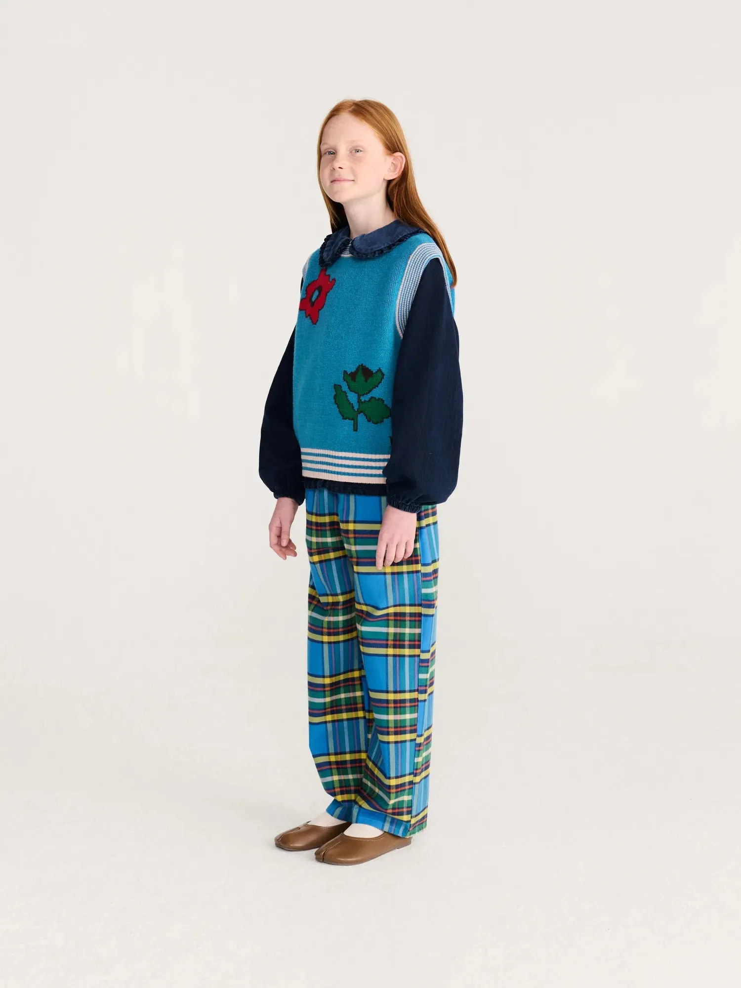 Bobo Choses Blossom strikvest blå 2-3Y uldblanding