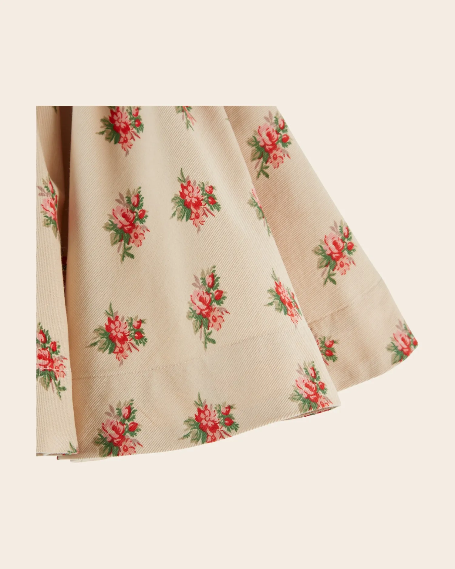 Emile et Ida nederdel beige blomstret fløjl