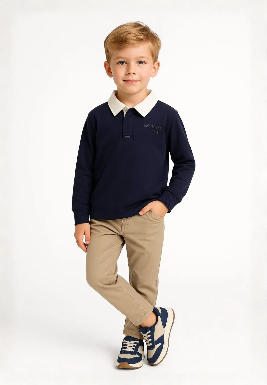 Minoti 44283 poloshirt navy langærmet til drenge