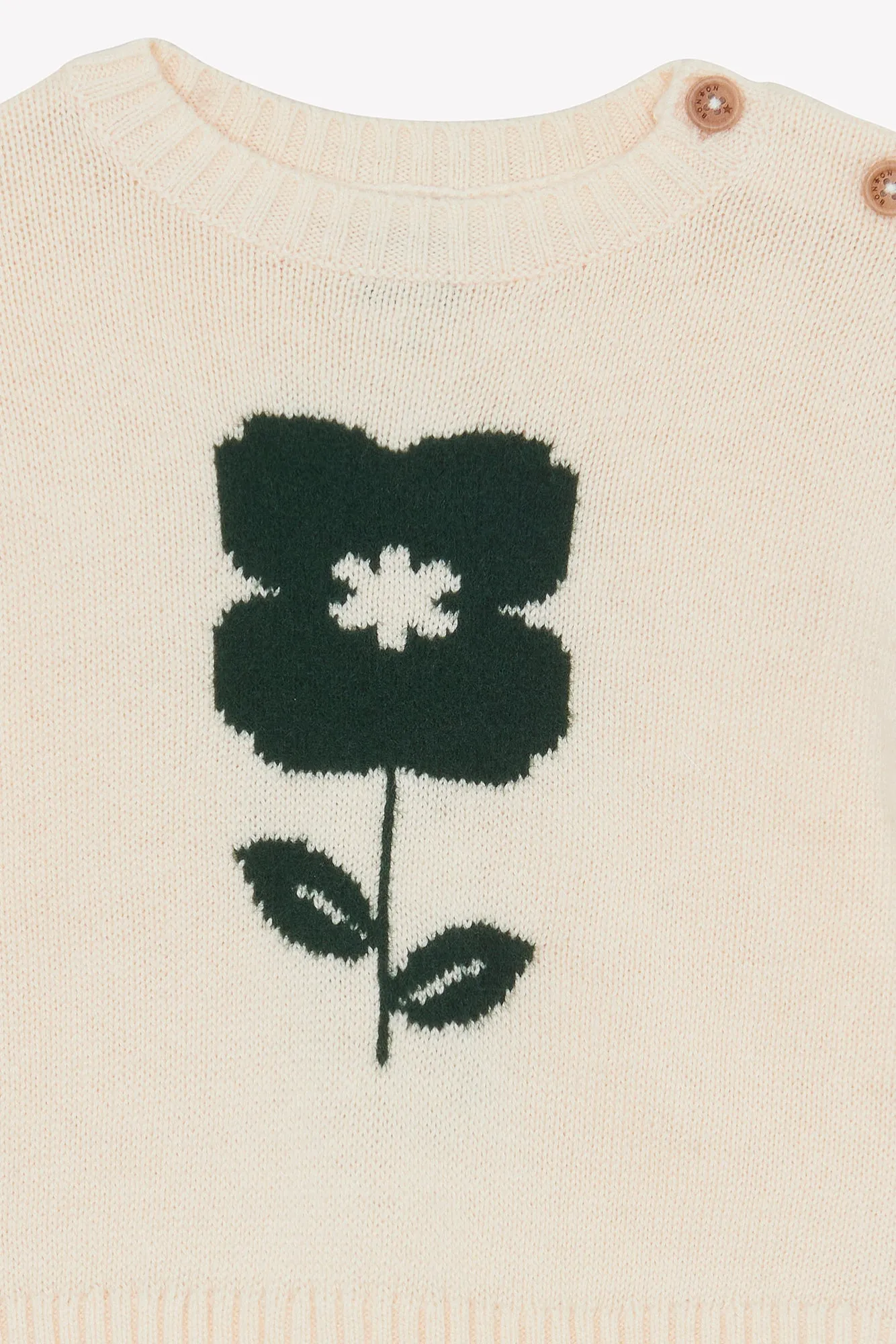 Bonton Misty Flower striktrøje Mouton blomst