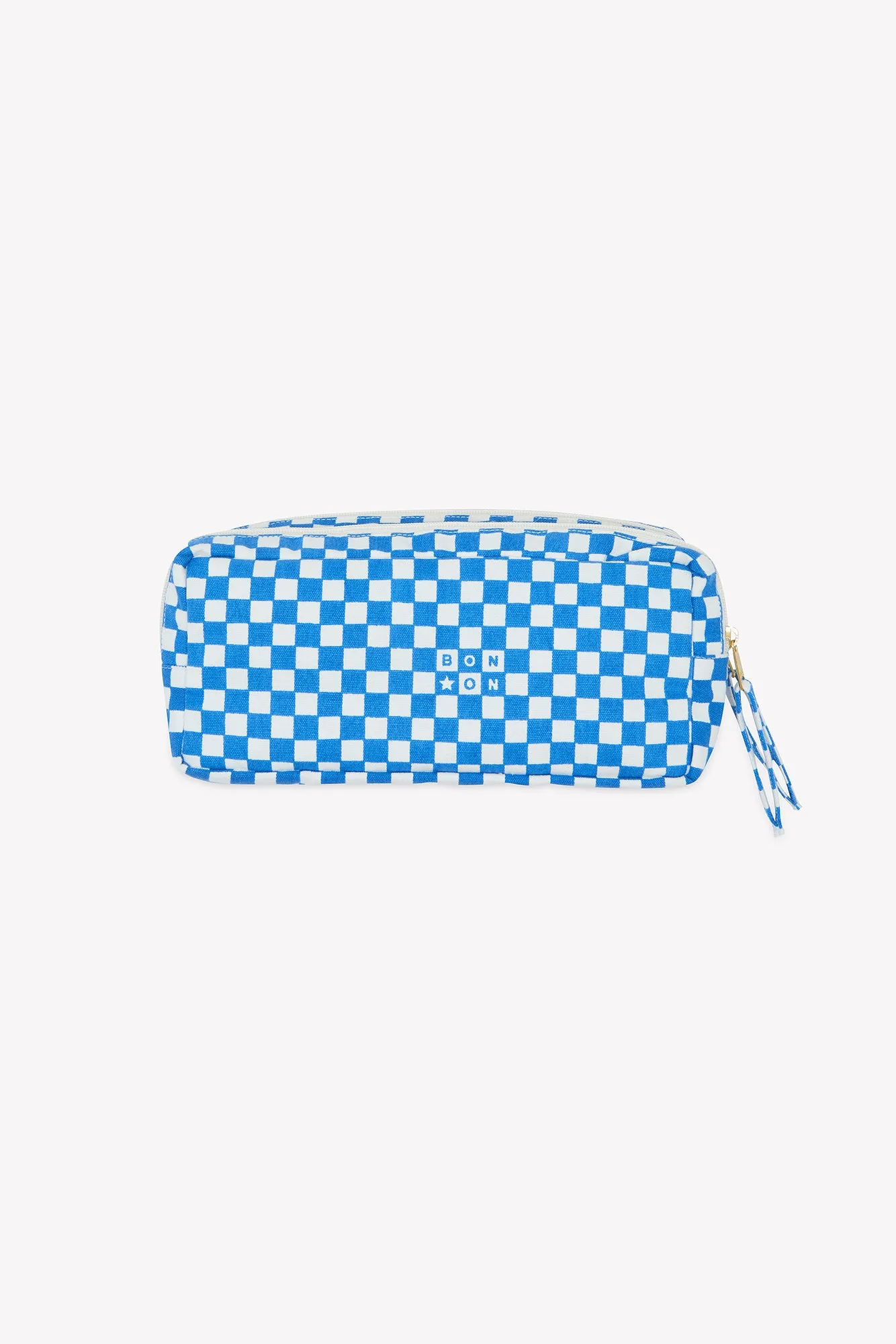 Bonton Damier Bleu penalhus 25 cm blå ternet