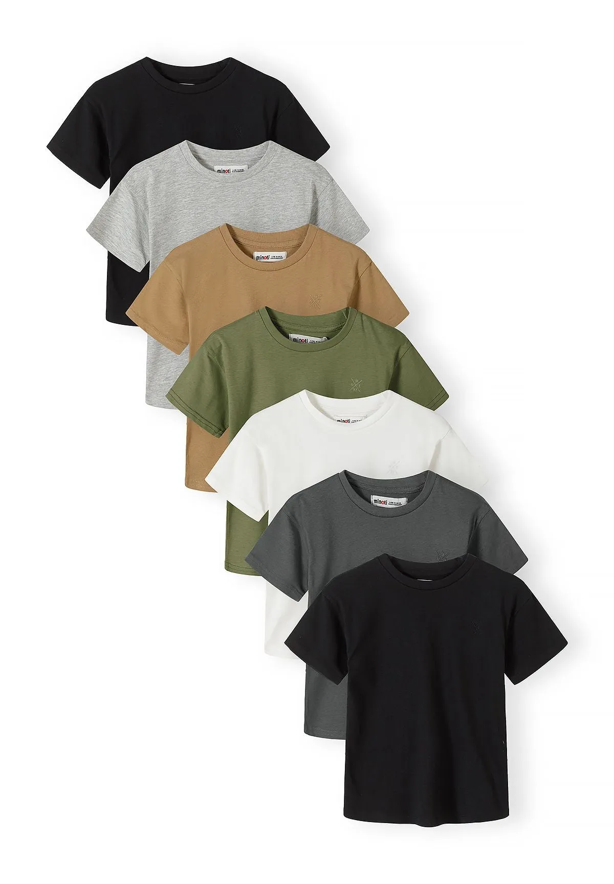Minoti 44881 t-shirt til drenge grå 7-pak bomuld