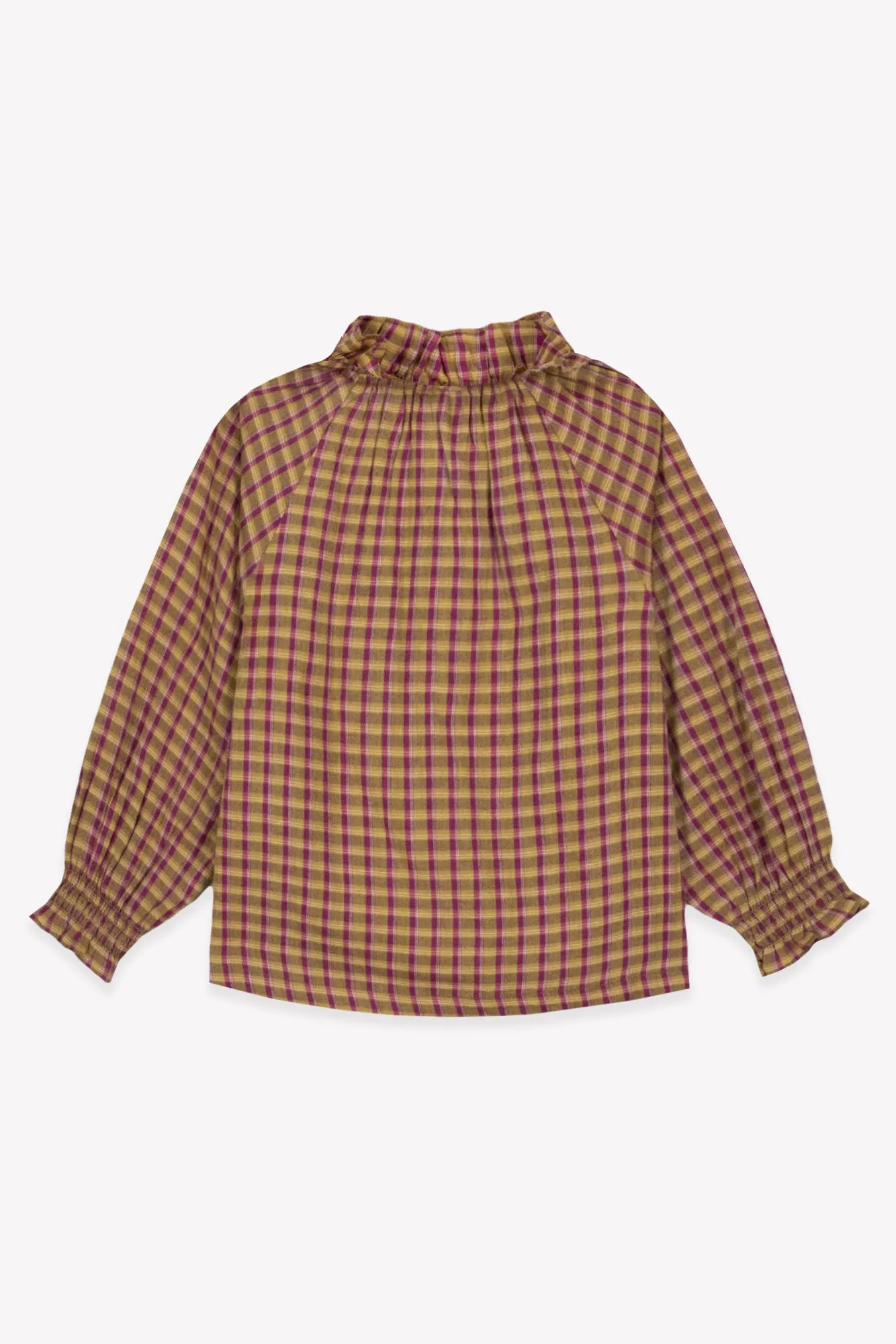 Bonton Pomme bluse ternet bomuld flæsekrave