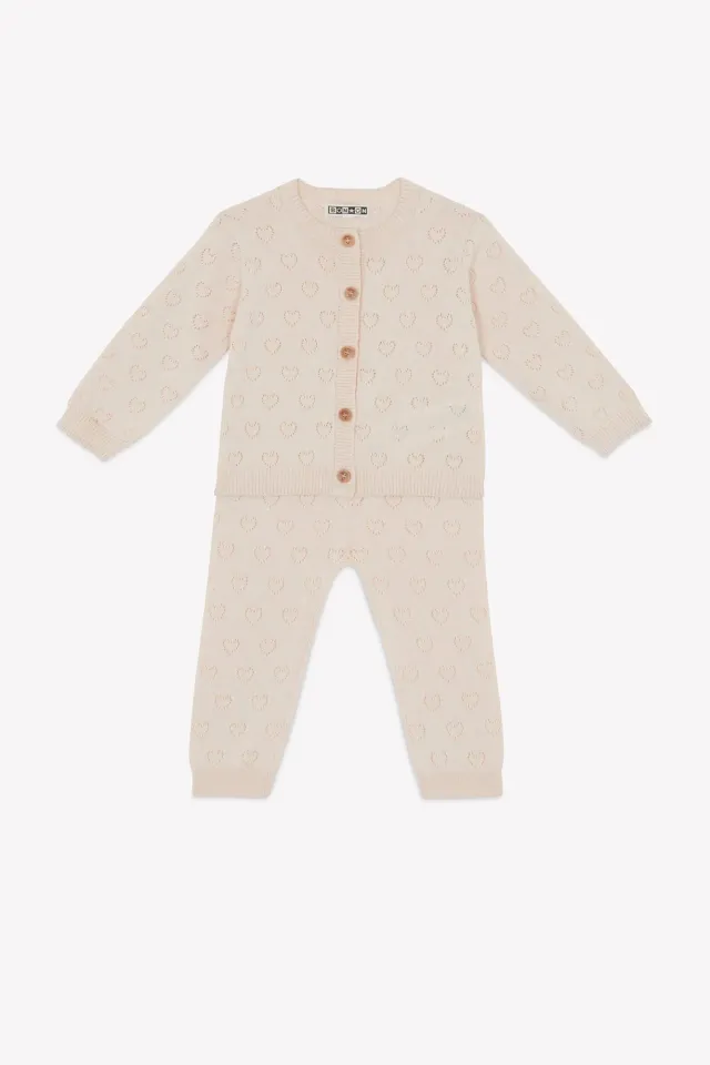Bonton Marianne sæt ecru bomuld cashmere