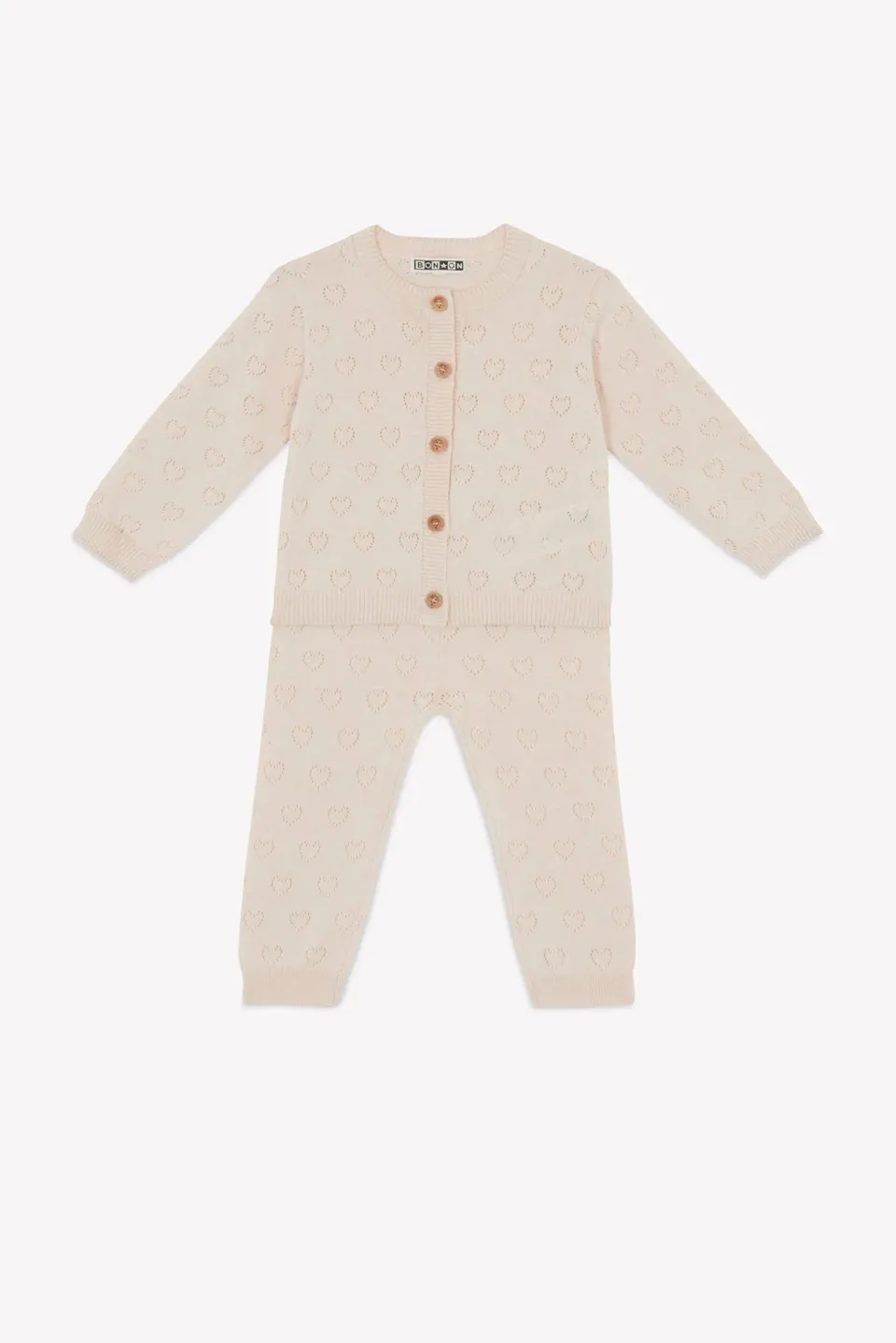 Bonton Marianne sæt ecru bomuld cashmere