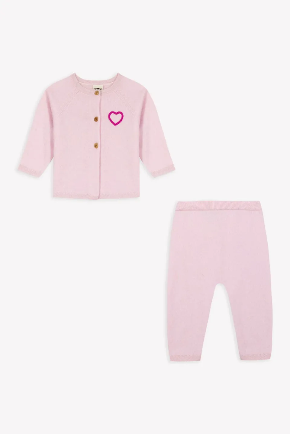 Bonton Cachens sæt rosa kashmir 3M-3A