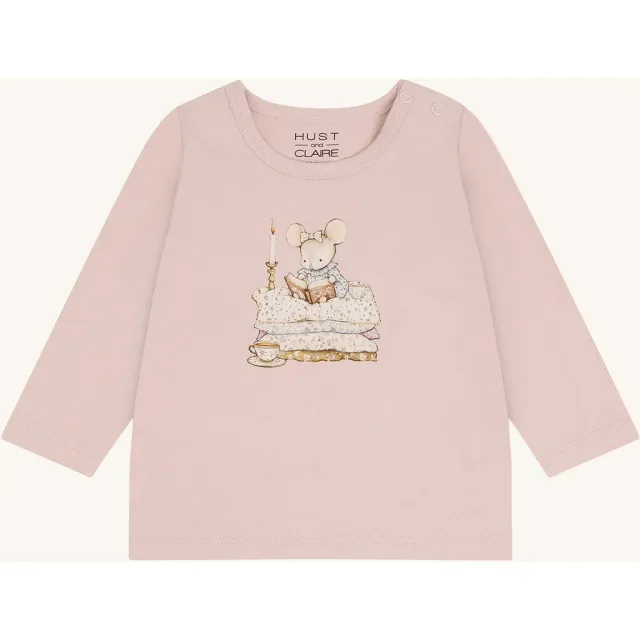 Hust & Claire Anna Mouse langærmet T-shirt Hushed Pink økologisk bomuld