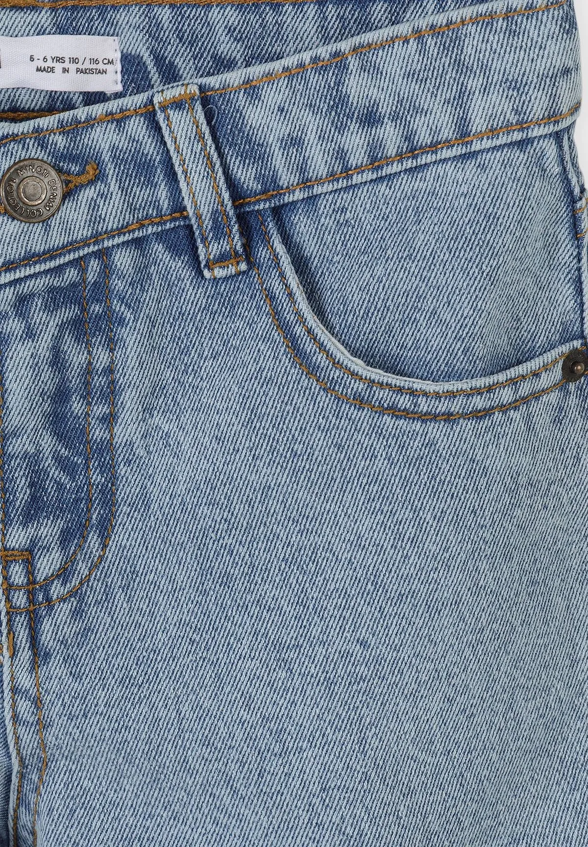Minoti Barrel jeans lige blå denim piger