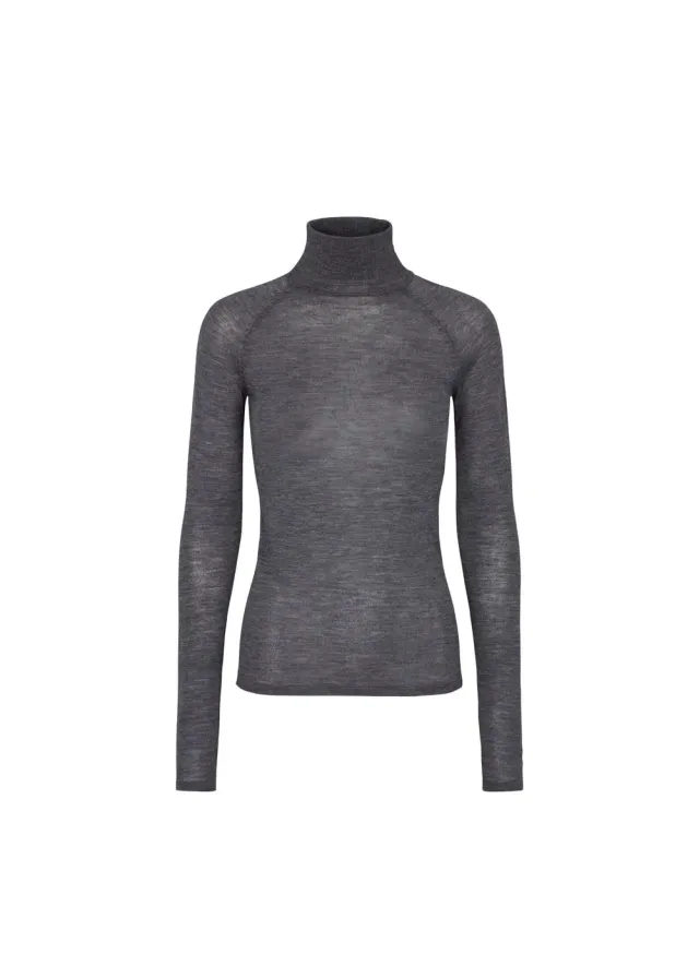 MarMar Copenhagen Trisha W Bluse Mid Grey Melange merinould