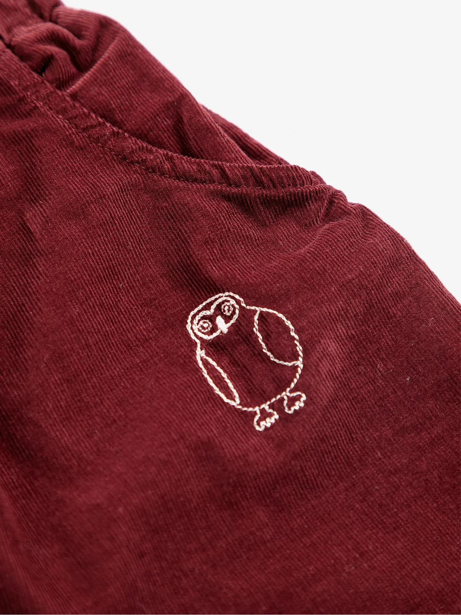 Bobo Choses Curious Owl fløjlsbukser bordeaux økologisk