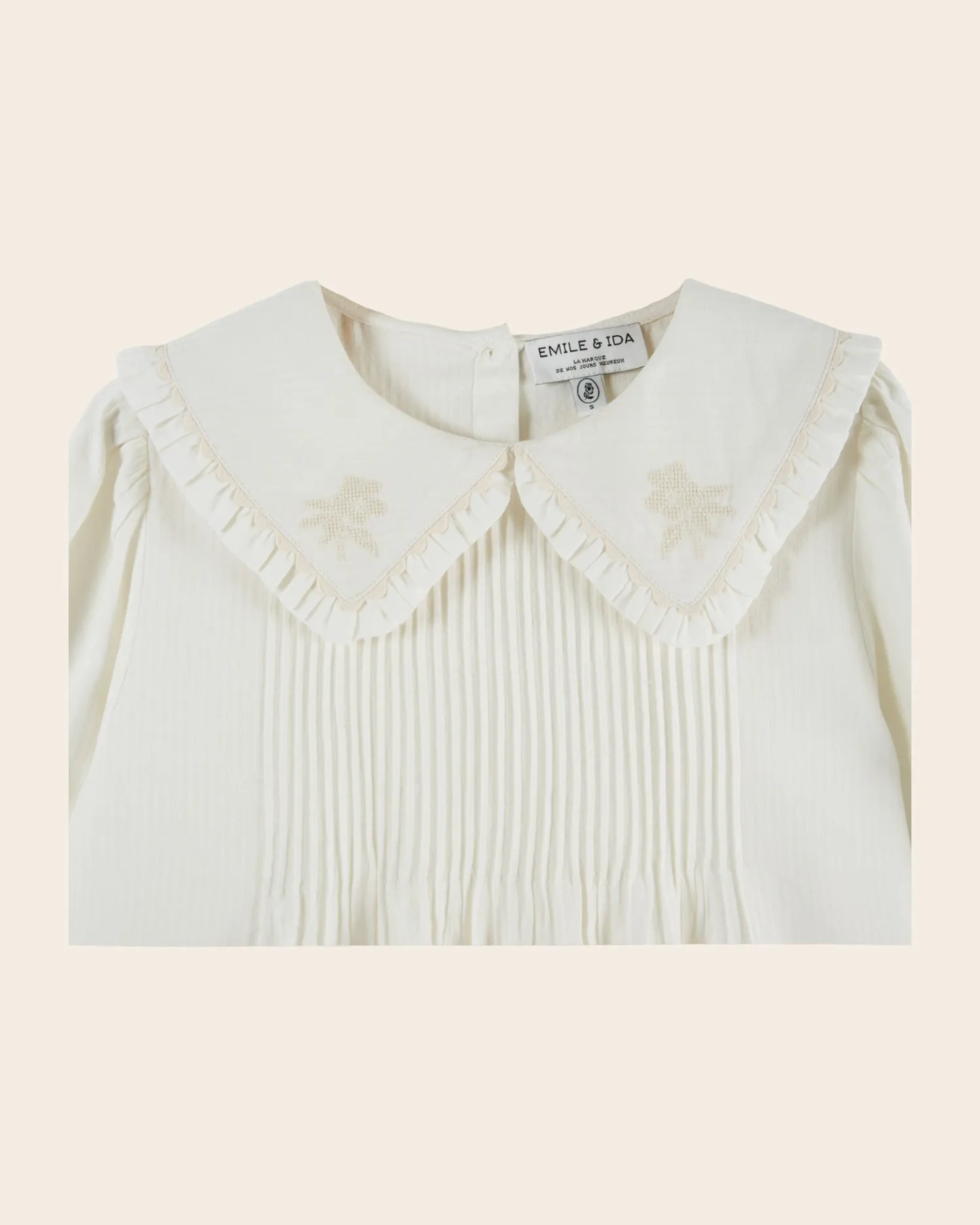 Emile et Ida Elena bluse ecru broderet
