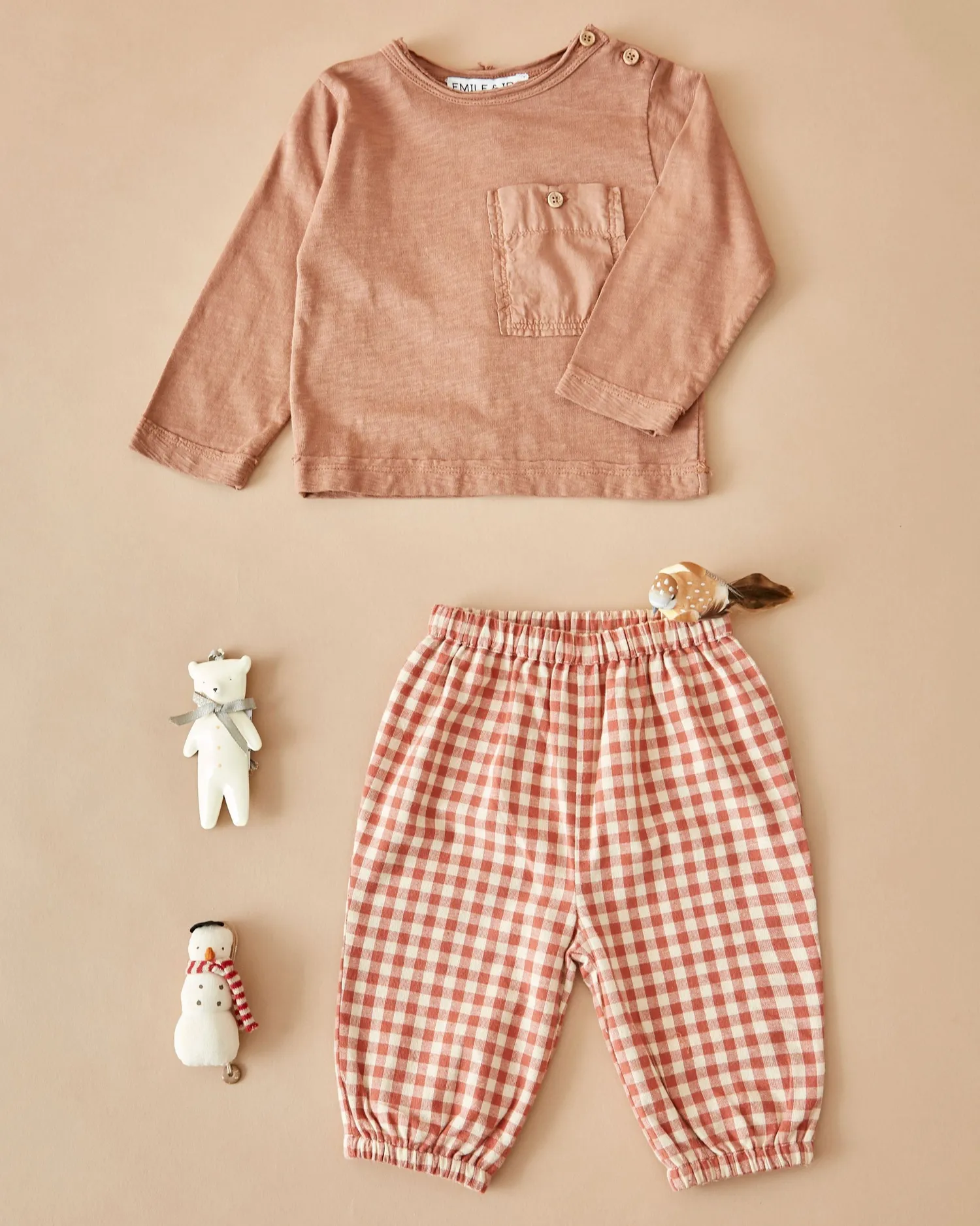 Emile et Ida Vichy babybukser terracotta tern