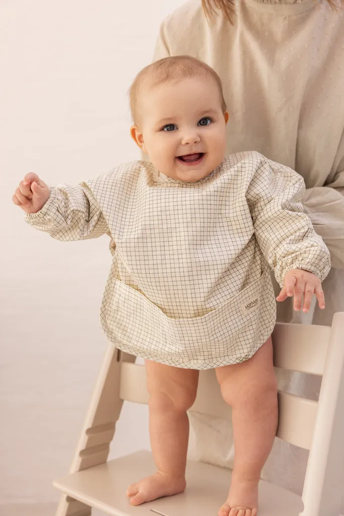 MarMar Copenhagen Apron LS spiseforklæde Deep Lake Check