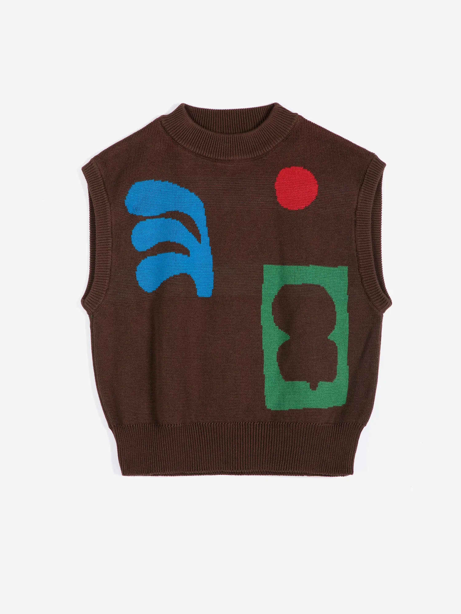 Bobo Choses Plant Seal strikvest XS mørkebrun bomuld