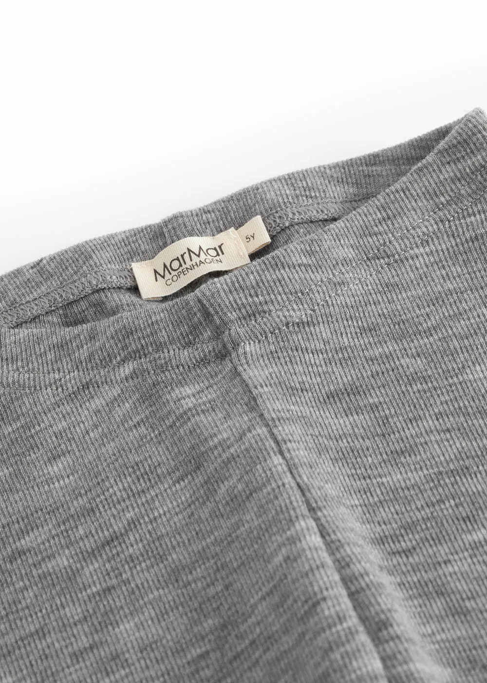 MarMar Leg Uld Rib Leggings Grey Melange