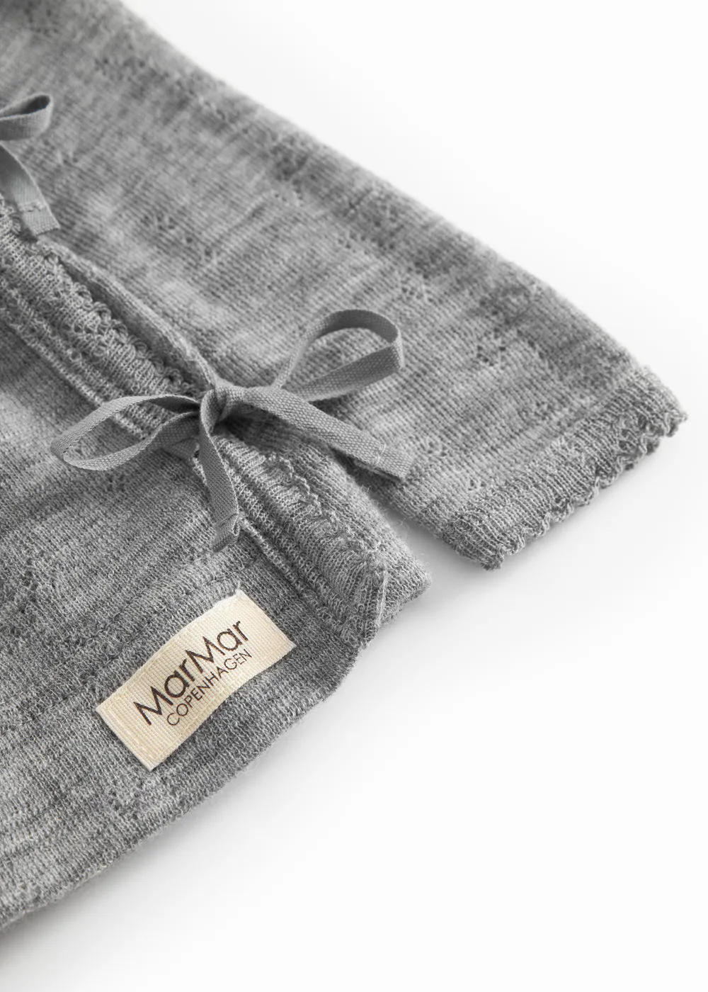 MarMar Tut Wrap LS bluse Grey Melange uld slå-om