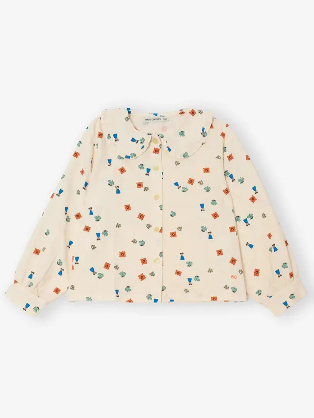 Bobo Choses Blossom blouse offwhite 4-5Y økologisk