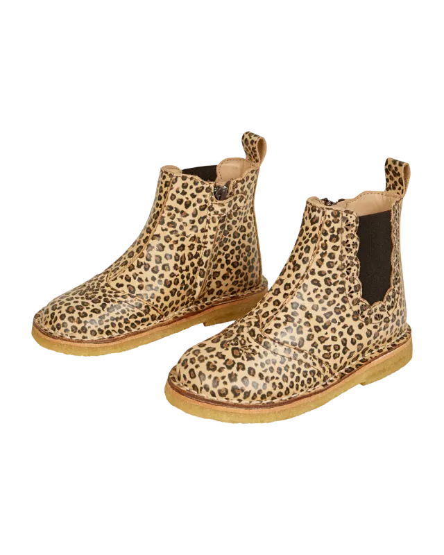 Emile et Ida boots læder beige leopard pige