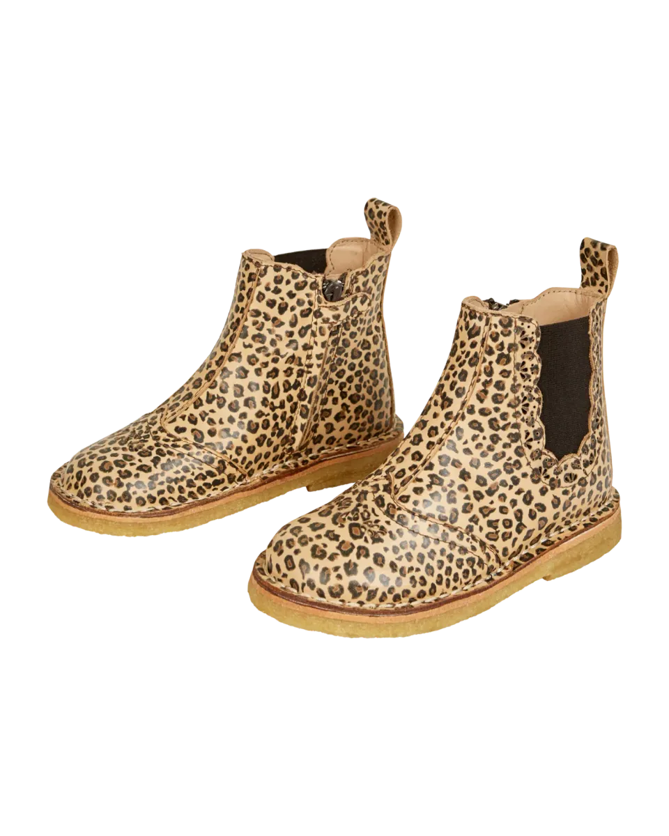 Emile et Ida boots læder beige leopard pige