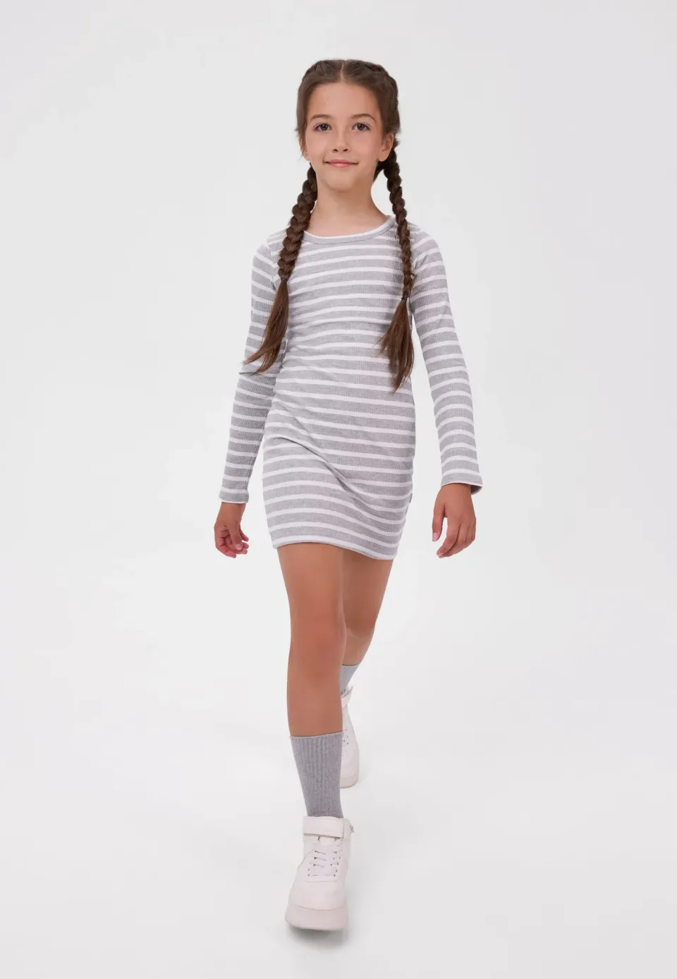 Minoti 45391 pigekjole 2-pak ribbet jersey