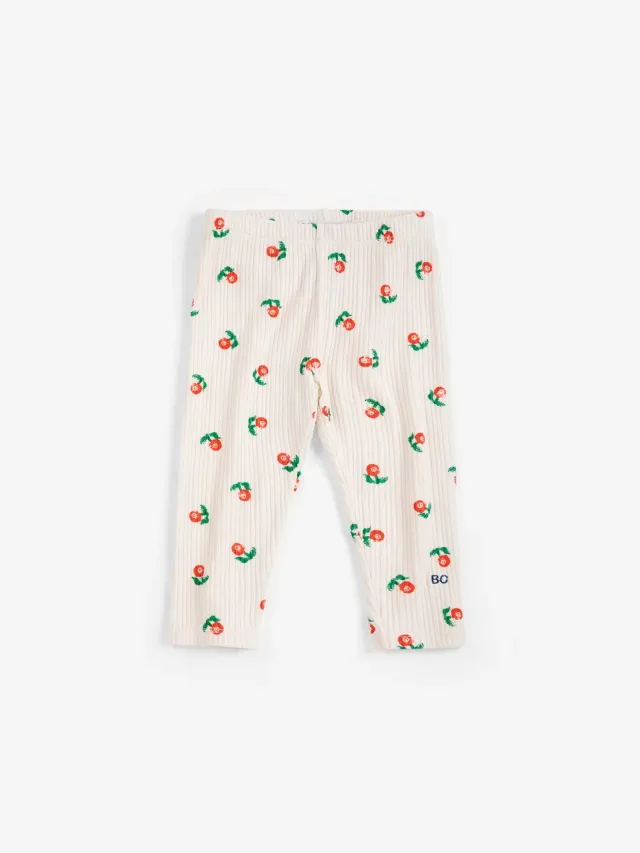 Bobo Choses Stamp Bloom leggings offwhite økologisk