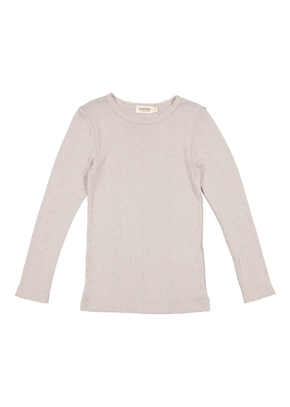 MarMar Tamra T-shirt Soft Dove uld pointelle