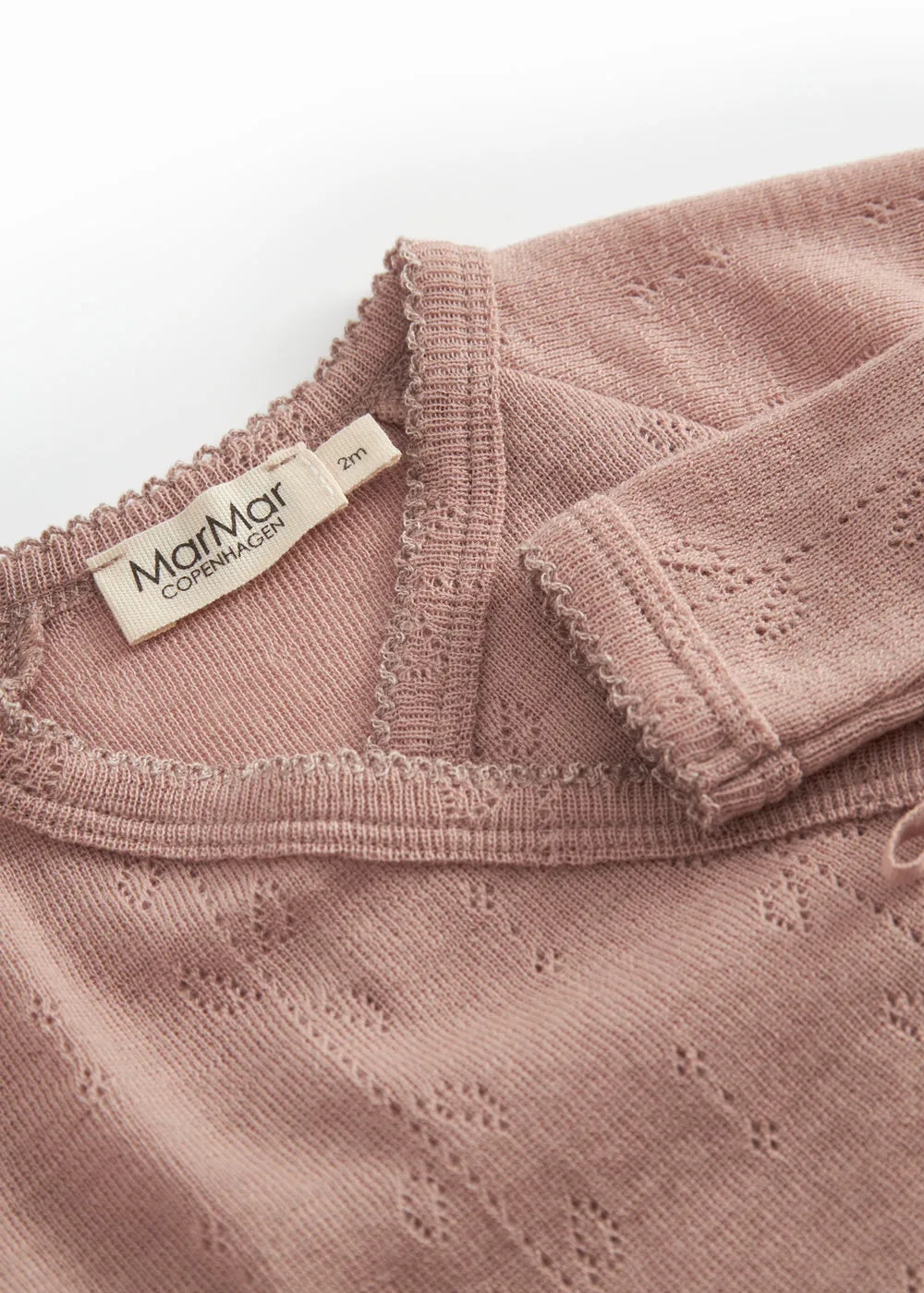 MarMar Tut Wrap LS uldbluse Burnt Rose pointelle
