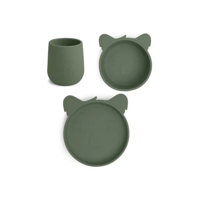 nuuroo Judi servicesæt Dusty green silikone 3 stk