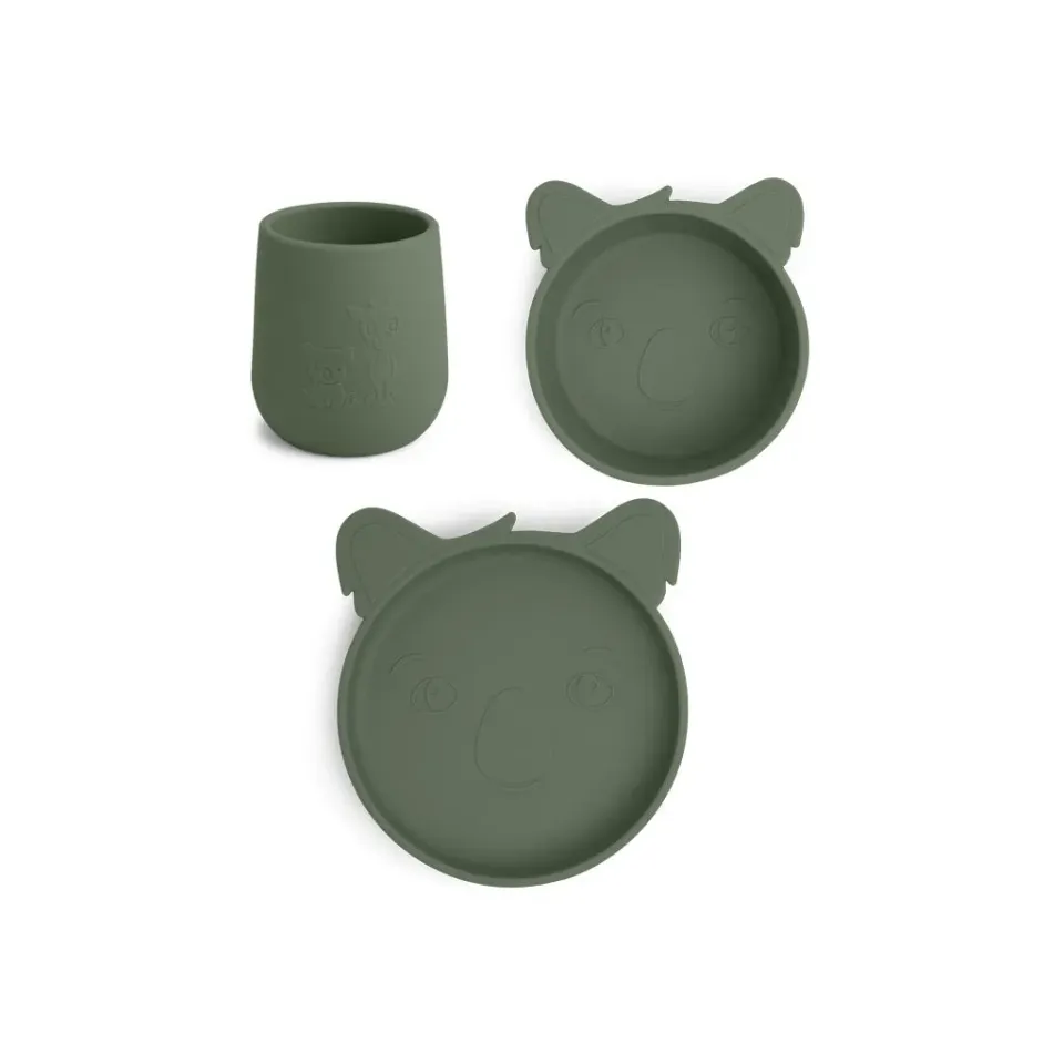 nuuroo Judi servicesæt Dusty green silikone 3 stk
