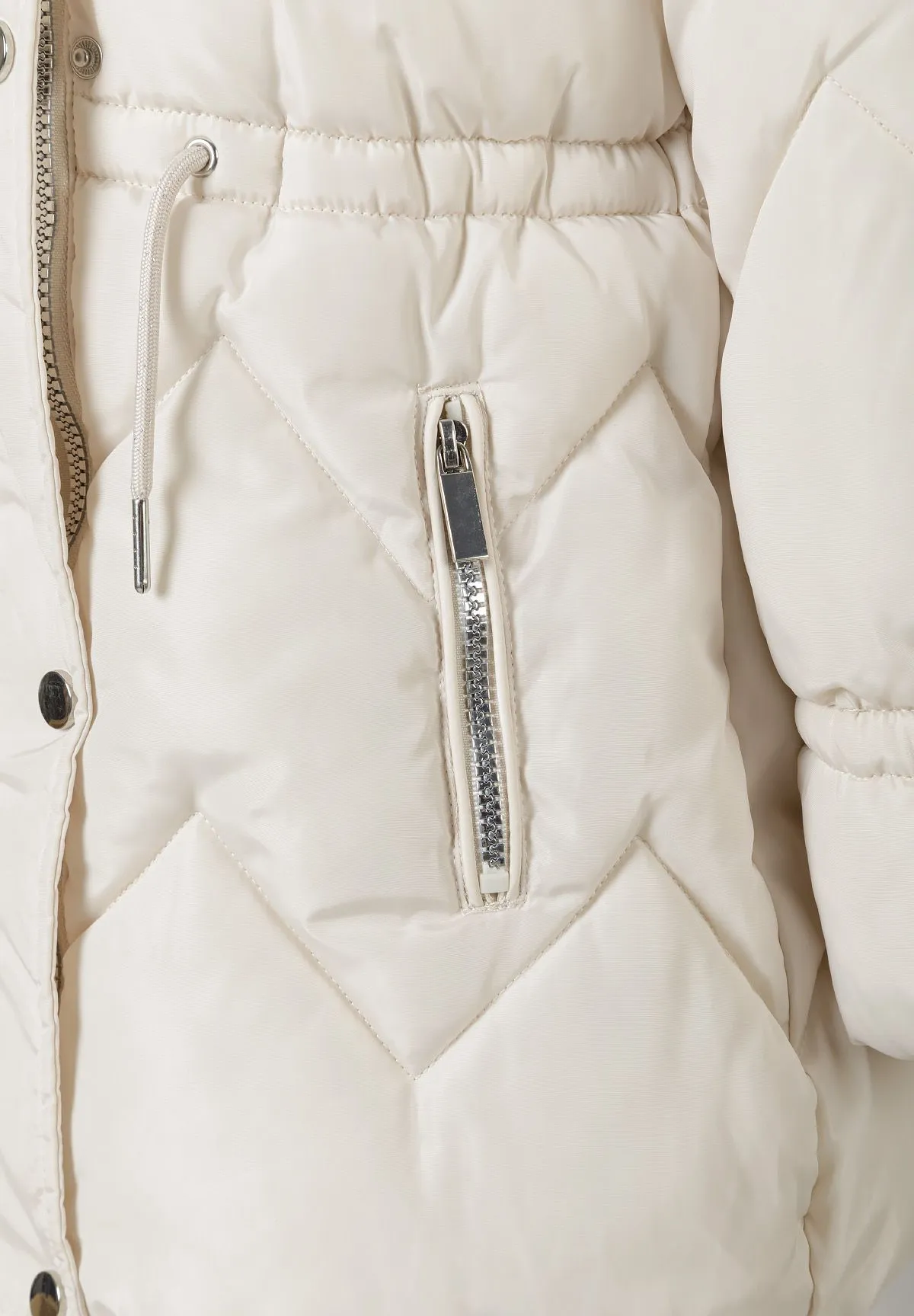 Minoti 45288 dynejakke pige beige quiltet hætte