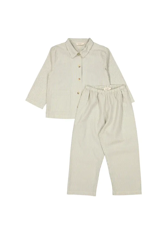MarMar Pajama Set pyjamas Blue Stone Stripe øko