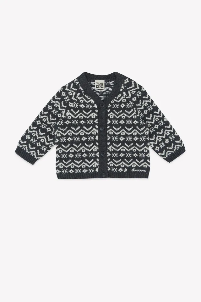 Bonton Mozza Carbone cardigan baby lynlås bomuld